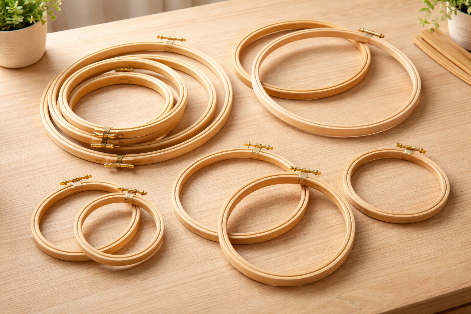 Farkli boyut ve turlerde ahsap kasnaklar